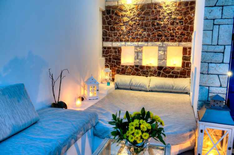Daybed Lounge Area | Astarte Suite private infinity pool | Santorini
